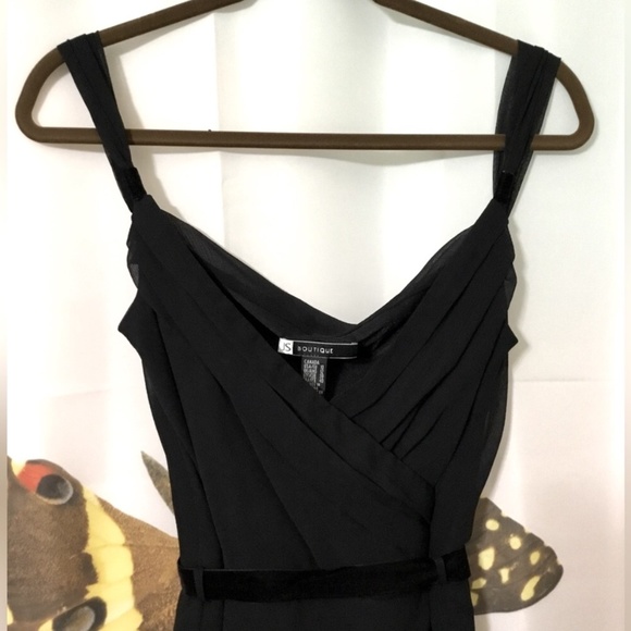 ๐ JS Boutique~Velvet Crossover Little Black Dress~Size 10๐ - Picture 3 of 12
